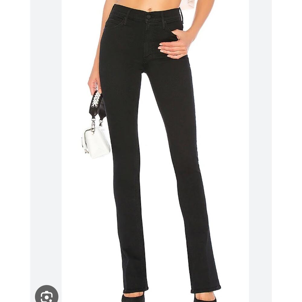 MOTHER Black Flare Jeans - High Waist Wide Leg
